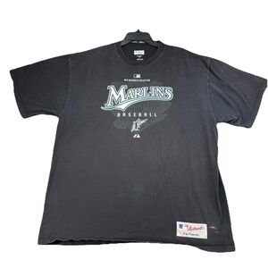 VINTAGE Florida‎ Marlins T-Shirt Men's XL Majestic Authentic Collection MLB